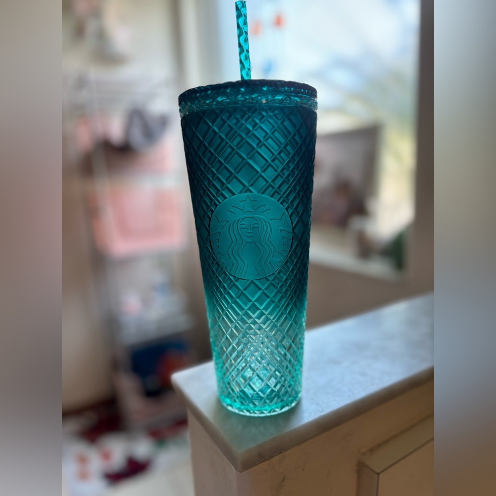 Starbucks Aqua Textured Tumbler with Straw